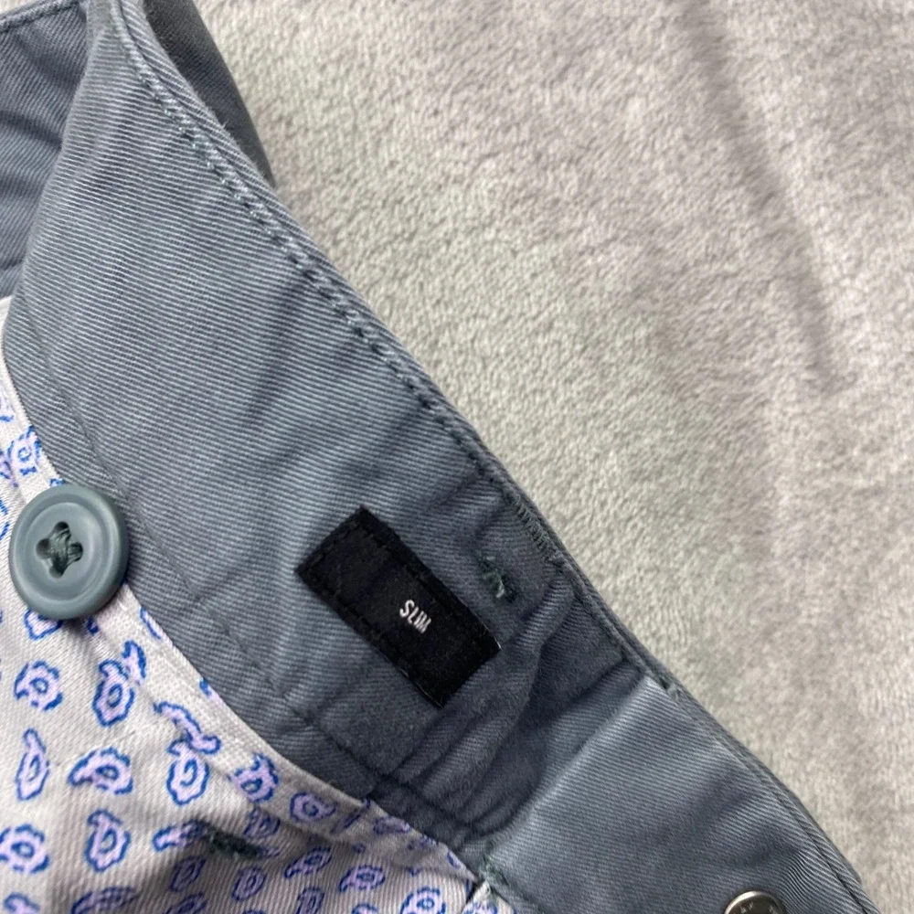 Bonobos‎ Washed Chino Slim Fit Pants Blue Gray Slate 32x32 Mens 1215 Preppy